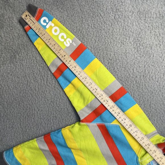 Crocs Full Zip Sweater Boys 10 Yellow Striped Blue Green Hoodie Sweatshirt - Picture 10 of 16